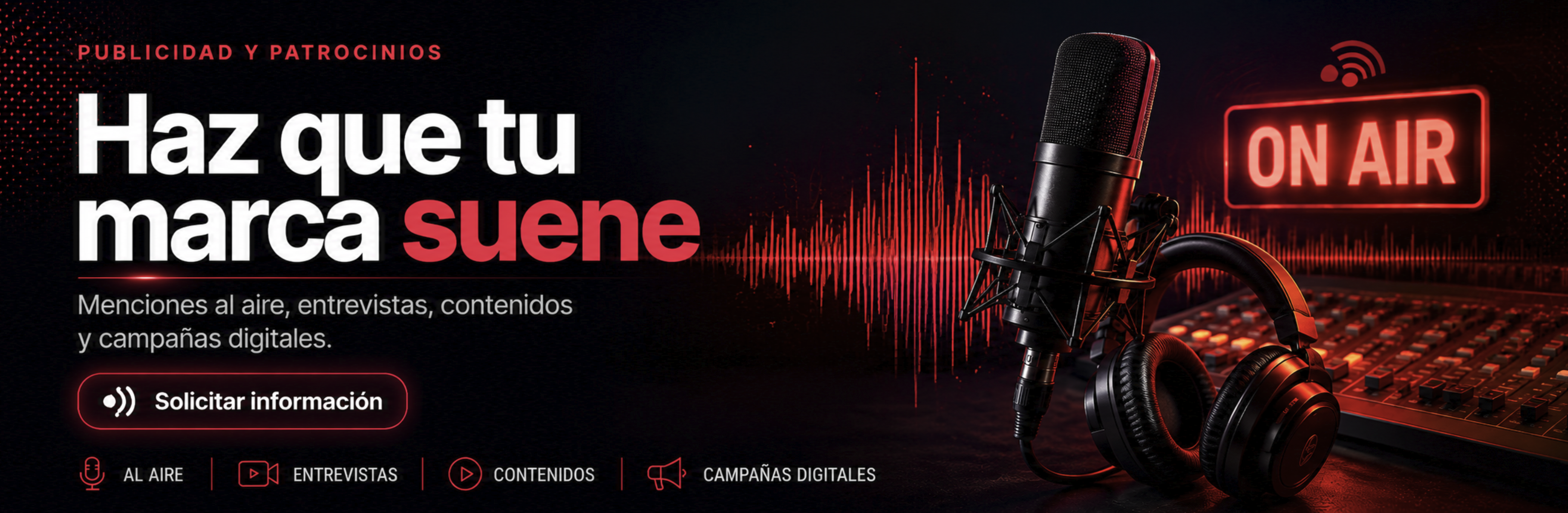 Haz que tu marca suene con publicidad y patrocinios en Desatados Hits